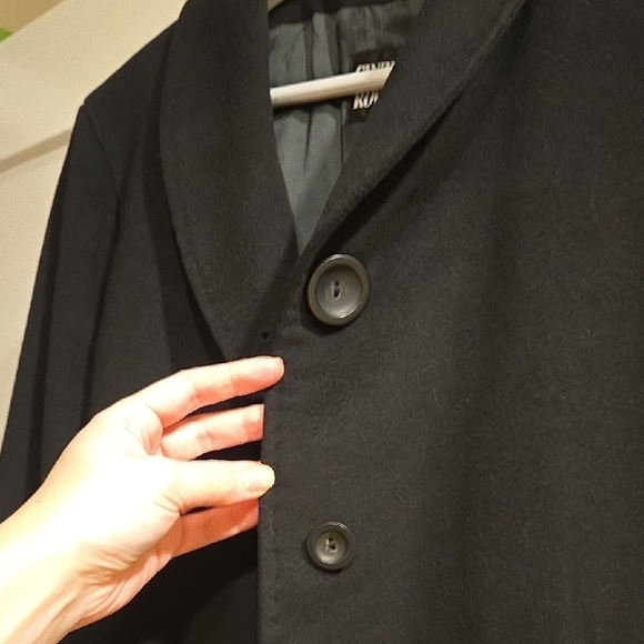 CINZIA ROCCA Icons Black Single Breasted Wrap Coat 100% Cashmere US 4 - Picture 6 of 9
